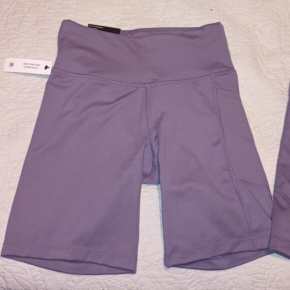 NEW DKNY Women's Pull-on Fitted Silhouette 7" Inseam Bike Shorts Purple - Picture 7 of 11